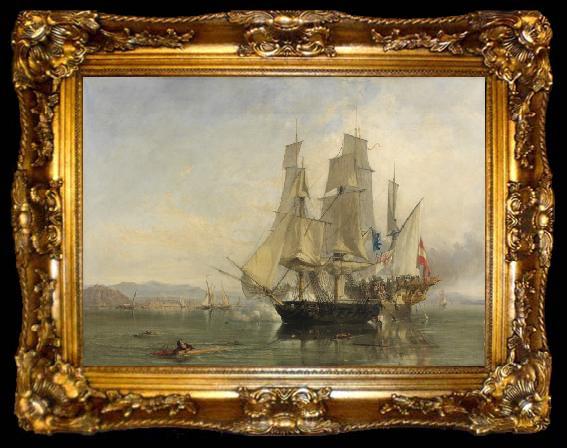framed  Clarkson Frederick Stanfield Action and Capture of the Spanish Xebeque Frigate El Gamo, ta009-2